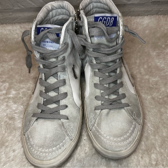 New Golden Goose Slide High Top Sneakers Size 37 - Picture 5 of 11